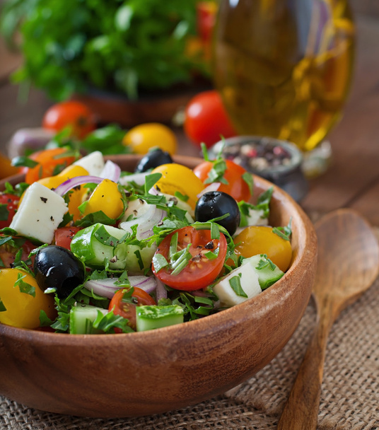 Greek salad with fresh vegetables - Photo, Image