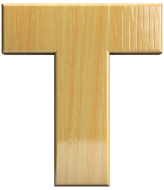 Letra de madera T
 - Foto, imagen