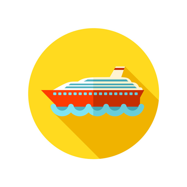 Cruise transatlantik liner gemi düz simgesi - Vektör, Görsel