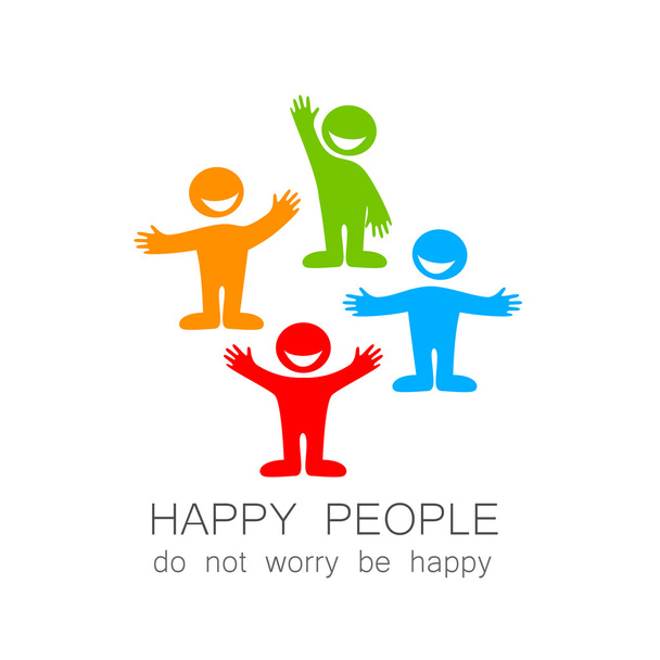 πρότυπο ευτυχισμένων ανθρώπων - Διάνυσμα, εικόνα