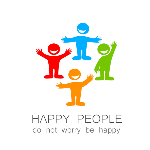 πρότυπο ευτυχισμένων ανθρώπων - Διάνυσμα, εικόνα