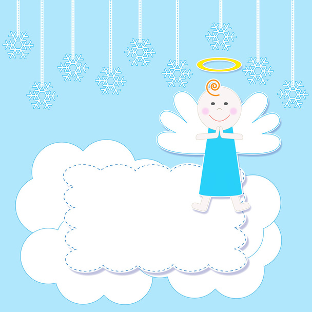 Christmas baby angel - Vector, Image