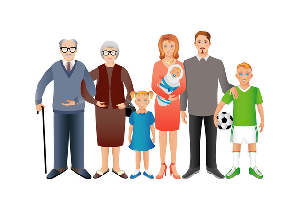 Big happy family concept - Vector, Image