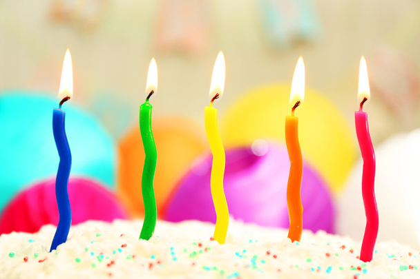 Birthday cake with candles - Foto, Imagem