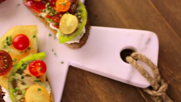 Heirloom Tomatoes sandwiches - Footage, Video