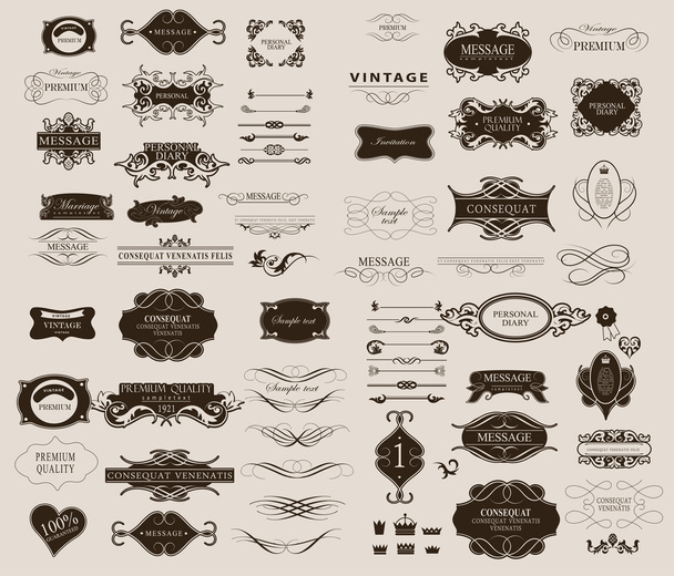conjunto de elementos caligráficos para el diseño
 - Vector, imagen