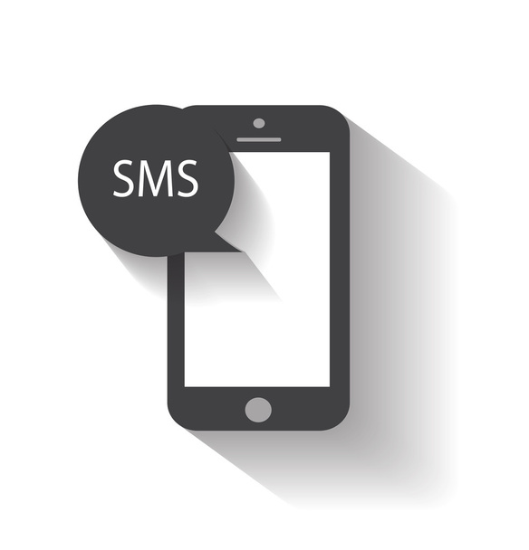 Sms のバブルと携帯電話のアイコン - ベクター画像
