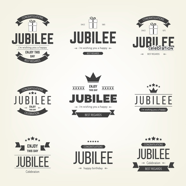 Vector set of jubilee signs, symbols. Design elements collection. - Vektor, kép