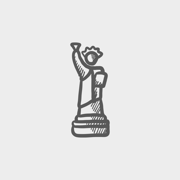 Statue of liberty sketch icon - Vector, Image