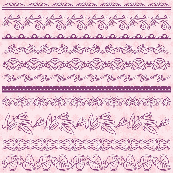 Set of Lace Paper with flower over pink background, vector - Vektor, Bild