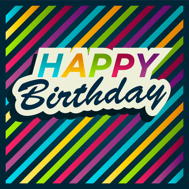 Happy Birthday Greeting Card - Vector, afbeelding