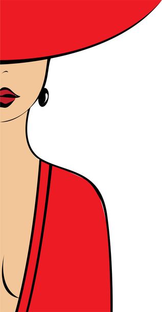 The woman in the red - Vector, Image
