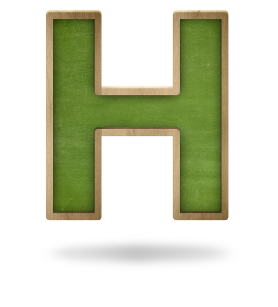 Green blank letter H shape blackboard - Zdjęcie, obraz