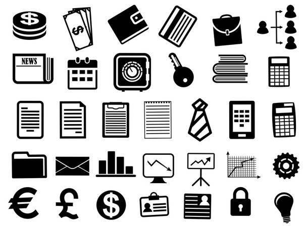 Business-Ikonen und -Symbole im flachen Stil - Vektor, Bild