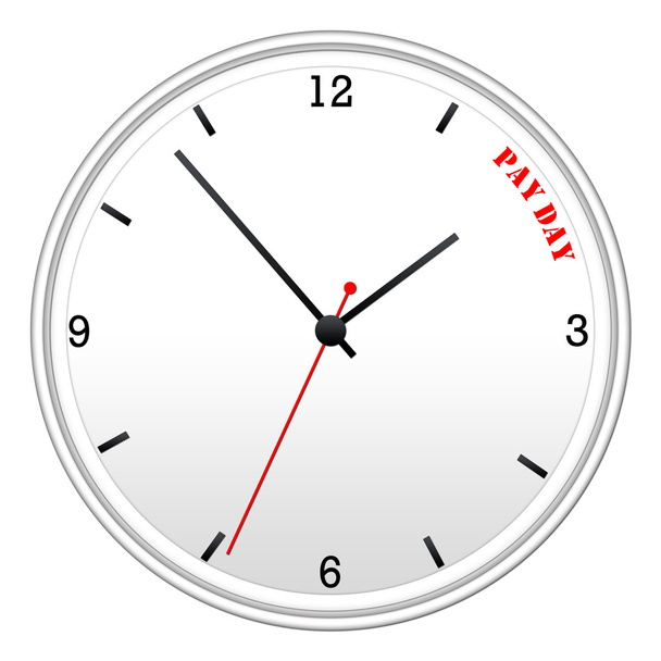 Час для оплати Білий настінний годинник
 - Фото, зображення
