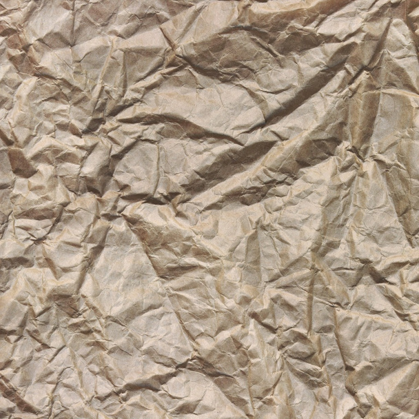 Close-up da textura quadrada de papel de embalagem enrugada marrom áspera
 - Foto, Imagem