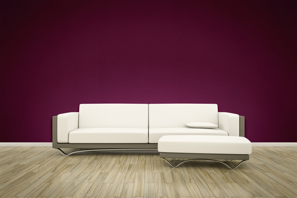 Sofa on wooden floor - Фото, изображение
