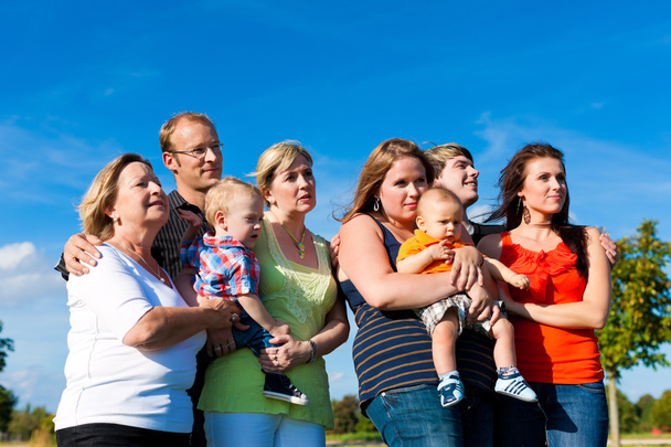 Aile ve çok nesil-eğlenceli yaz çayır üzerinde - Fotoğraf, Görsel