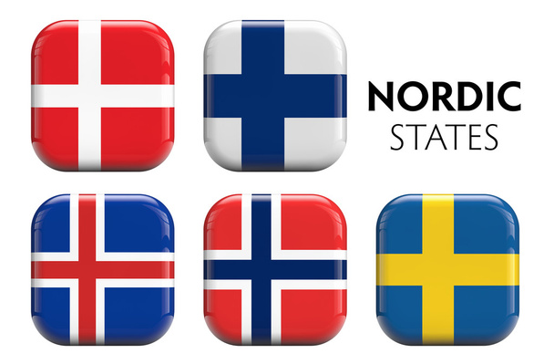 Banderas escandinavas
 - Foto, imagen