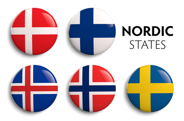 Nordic Scandinavian flagi - Zdjęcie, obraz