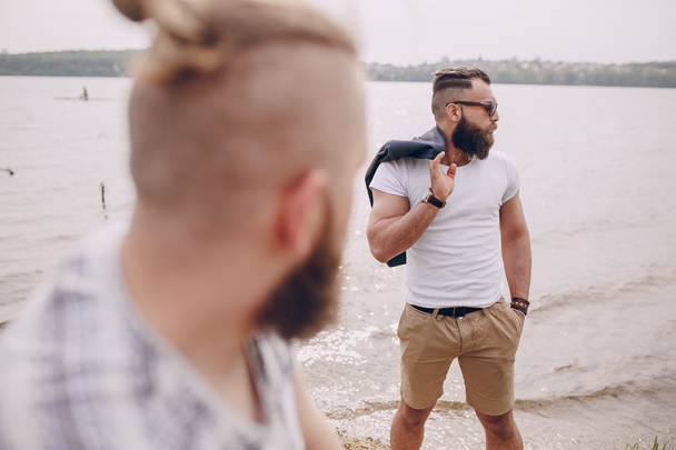 bearded man on the beach - Zdjęcie, obraz