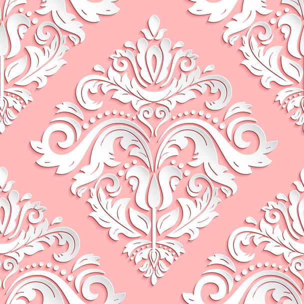 Seamless Vector Oriental Pattern With 3D Elements - Vector, Image