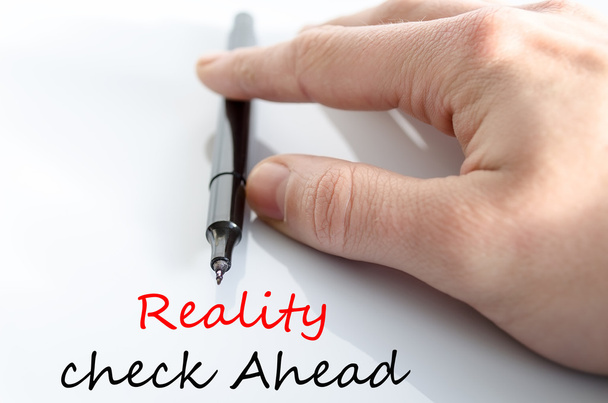 Reality check ahead Text Concept - Photo, Image