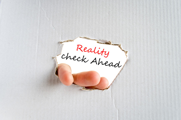 Reality check ahead Concetto di testo
 - Foto, immagini