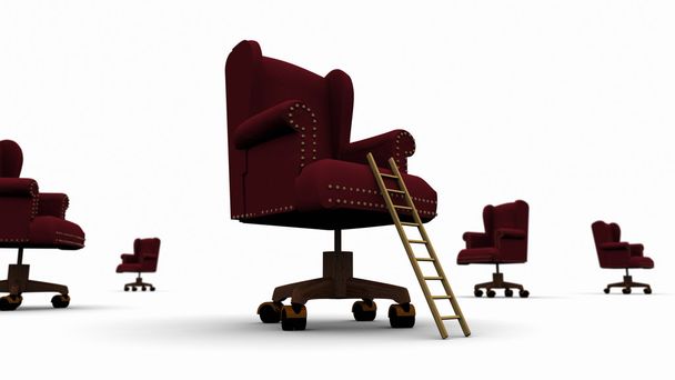Escalera corporativa + silla ejecutiva
 - Foto, imagen