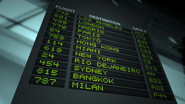 Luchthaven vlucht informatiebord - Foto, afbeelding