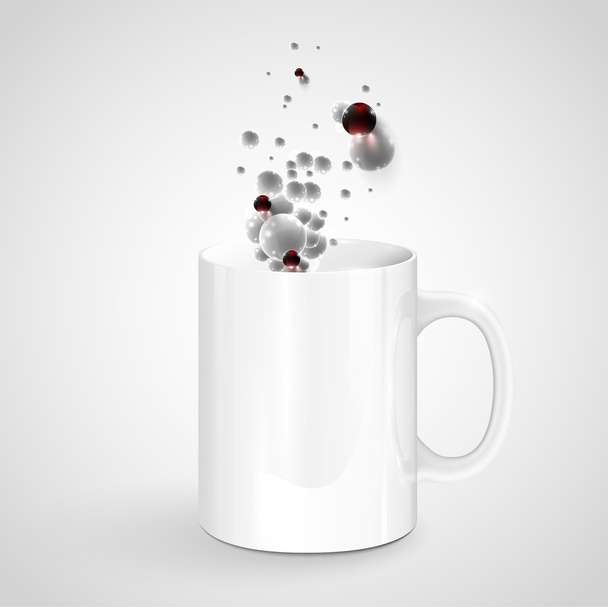 white mug with bubbles - Διάνυσμα, εικόνα