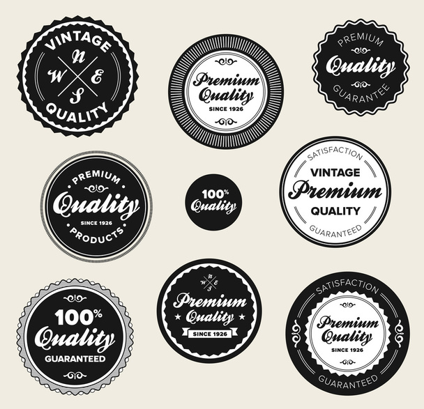 Vintage premium kwaliteit badges - Vector, afbeelding