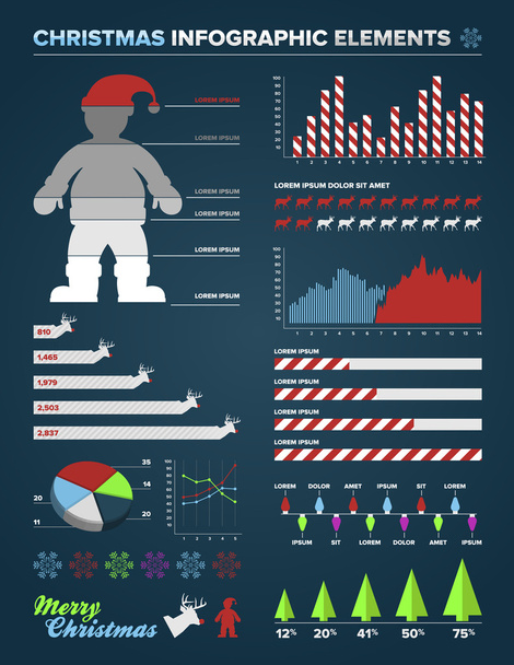 Christmas Infographic design elements - Vector, imagen
