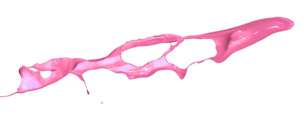 Pink paint splashing isolated on white background97 - Foto, afbeelding