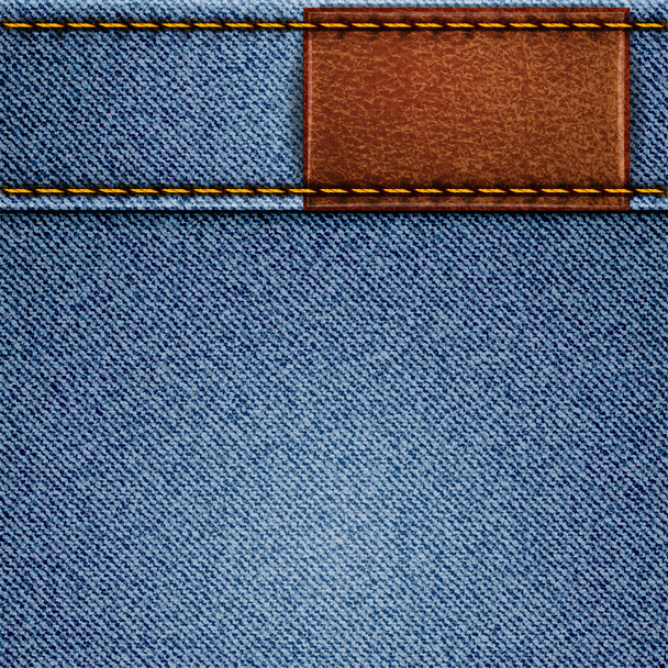 Textura džín s koženým štítkem - Vektor, obrázek