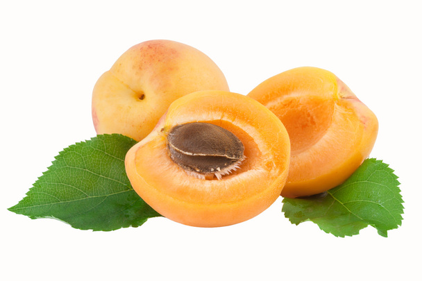 abricot fruits coupés demi-fruit avec noyau
 - Photo, image