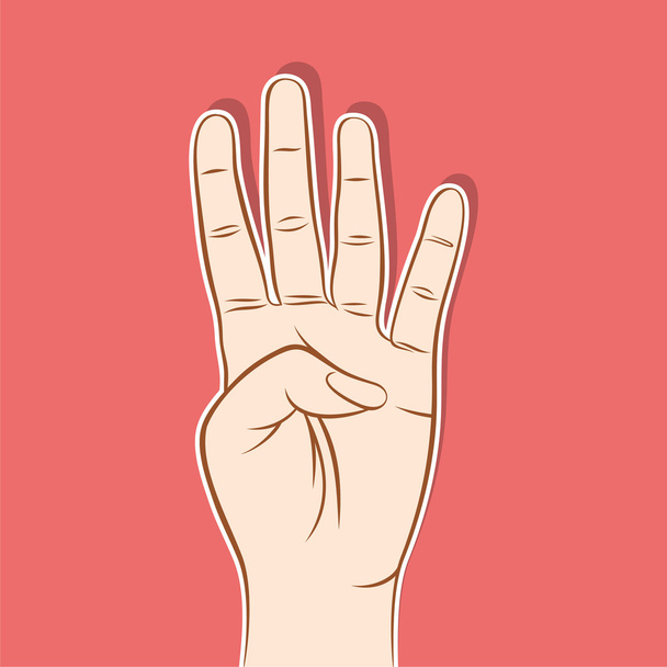 four finger up or number count concept - Wektor, obraz