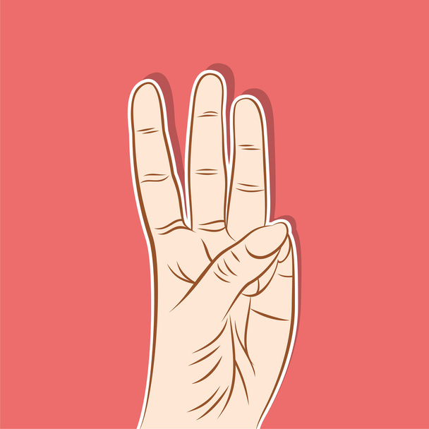 three finger pointing up - Wektor, obraz