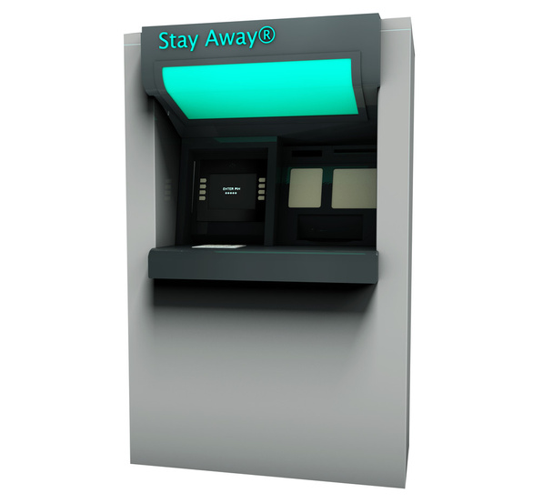 ATM πολυβόλο με μια καταστατική λογότυπο - Φωτογραφία, εικόνα