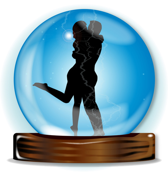 Love In The Crystal Ball - Vector, Image