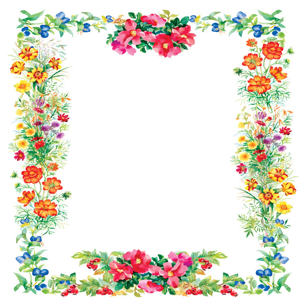 floral frame pattern - ベクター画像