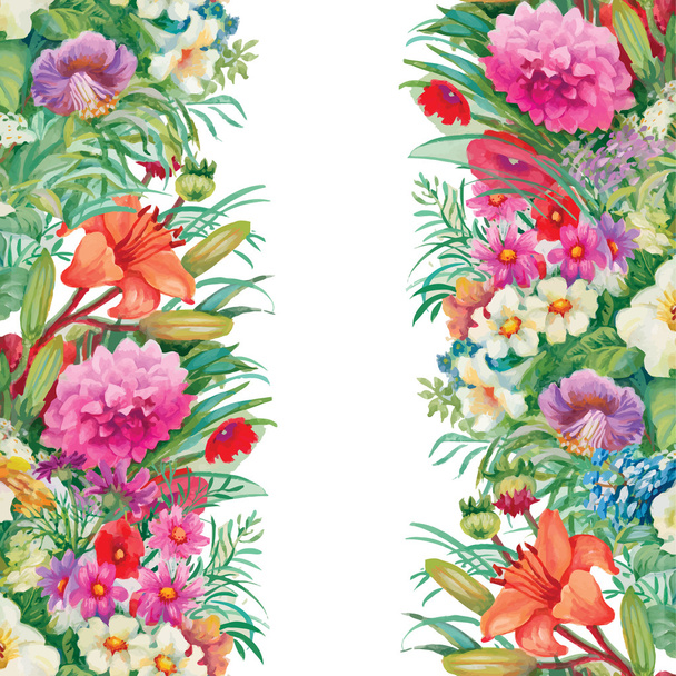 floral border frame pattern - Διάνυσμα, εικόνα