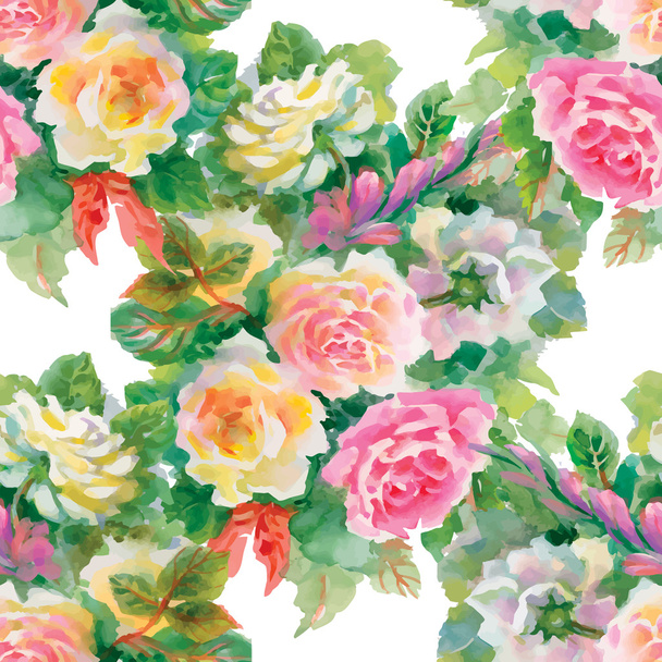 watercolor roses  flowers - Vector, Image