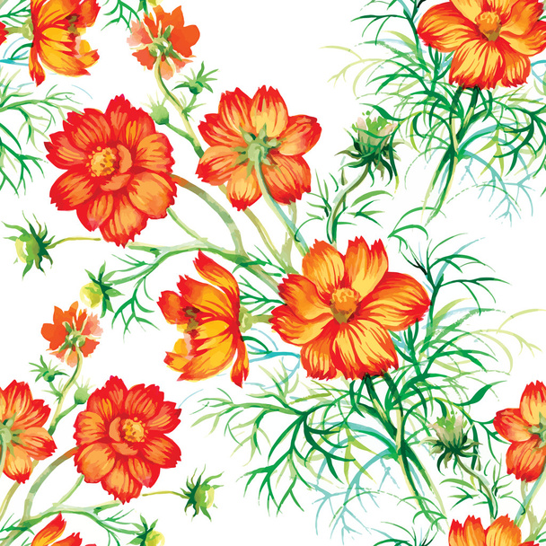 Wild flowers seamless pattern - Vector, Imagen