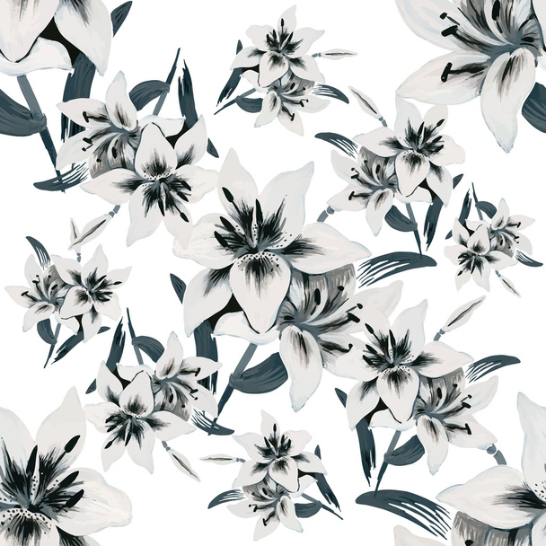 garden pattern with flowers - Vector, imagen