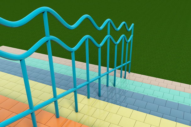 Multicolour stair with handrails - Photo, Image