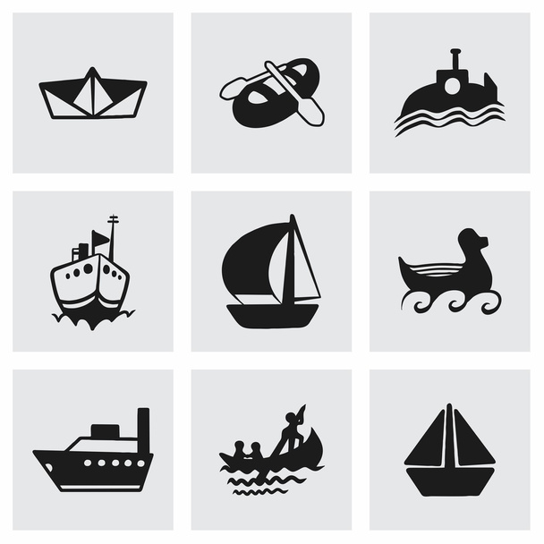 Vector ship and boat icon set - Вектор, зображення