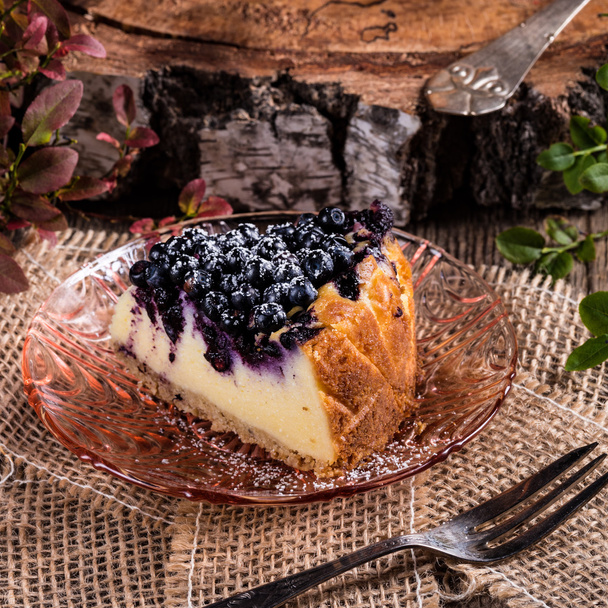 Homemade cheesecake with blueberries - Photo, image