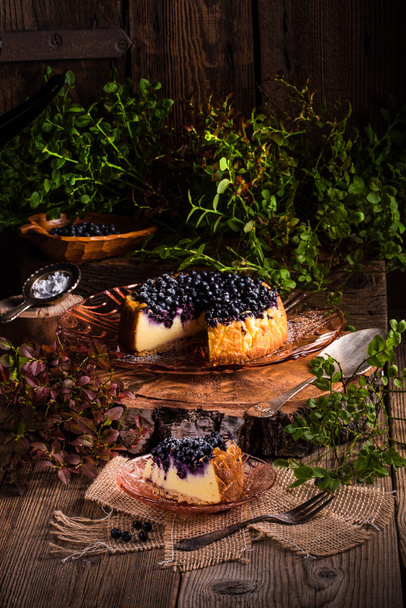 Homemade cheesecake with blueberries - Photo, Image