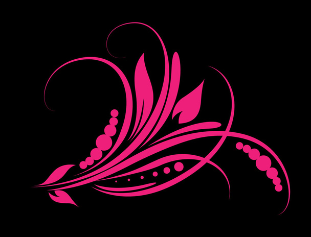Pink Floral Element - Vector, Image